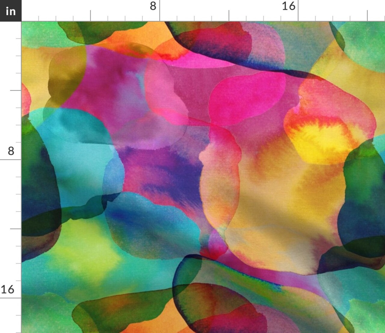 Abstract Watercolor Rainbow Paint Colourful Bright Pastels Colorful Room Custom Printed Fabric by Spoonflower Various Fabrics by the Yard or Fat Quarter